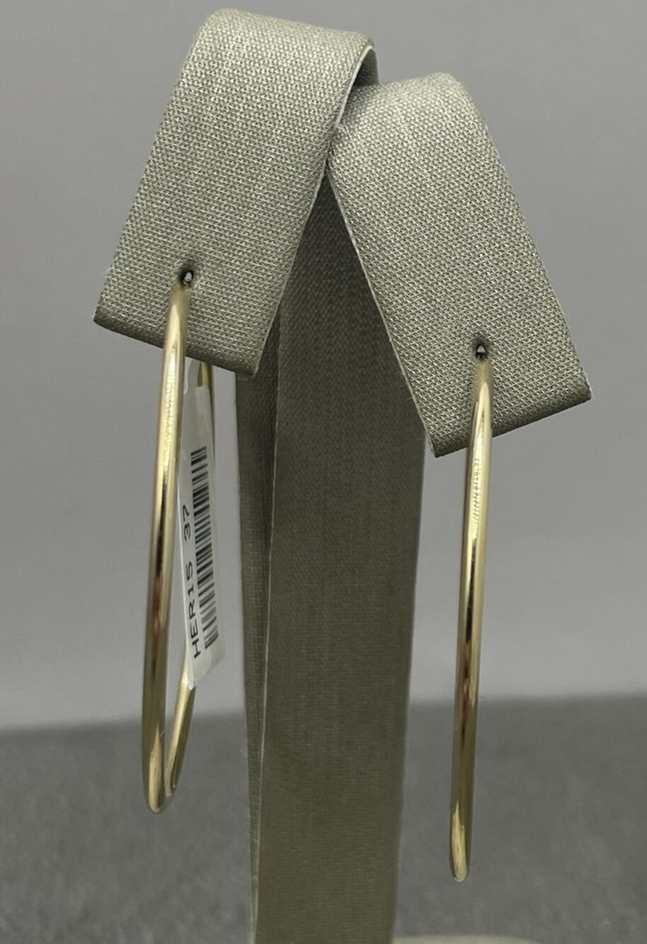 14K Yellow Gold Simple Hoop Earrings (9408)